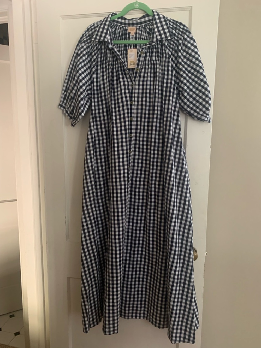 NWT Sunshine Tienda Oasis navy gingham maxi dress in XL Retails $158